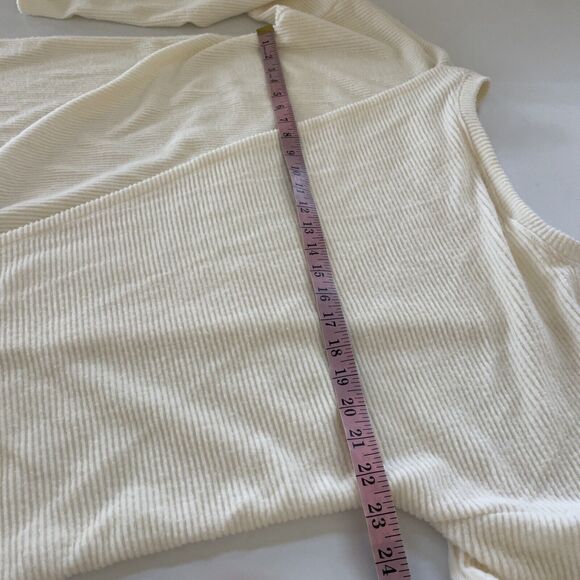 H by Bordeaux Sweater Womens Size Small Cream Lightweight Ribbed‎ Oversized - Picture 7 of 8
